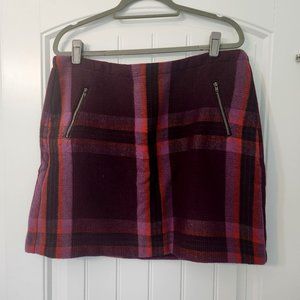 Plaid Wool Skirt